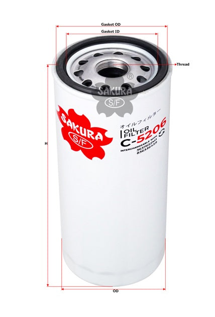C-5206 oil filter spin-on