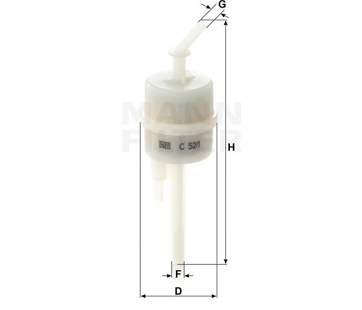 C 52/1 air filter in-line