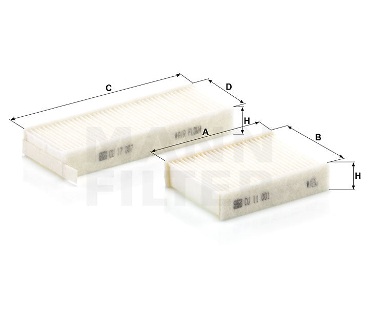 CU 17 009-2 cabin air filter element