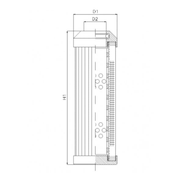 DMD127W10B hydraulic filter element