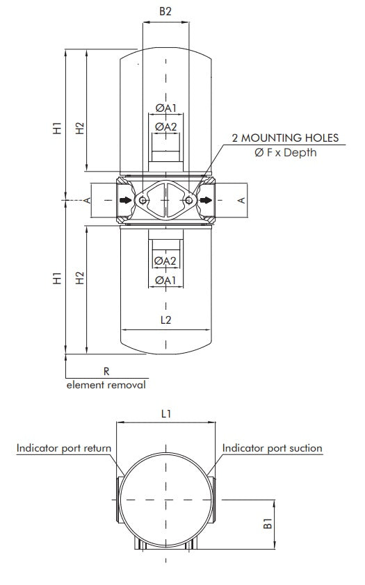 FA130T60BB7S000 in-line filter (suction filter)