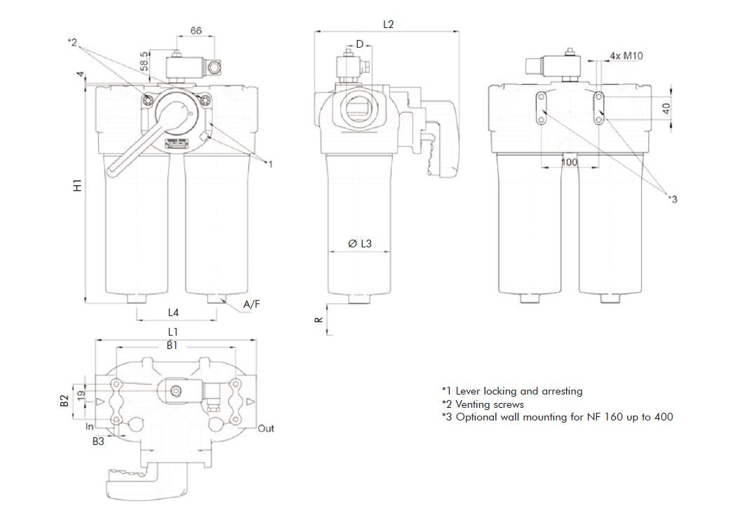 FDD040XD063000BB7DS000S0 in-line filter housing (pressure line)