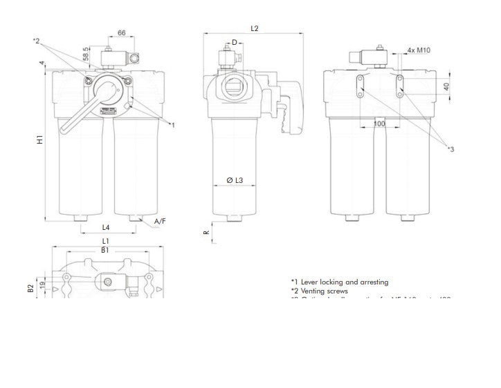 FDD040XD250000BB70W000 in-line filter housing (pressure line)