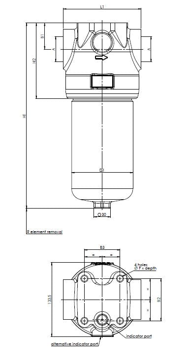 FH420D140000BB7D0S000S0 in-line filter housing (pressure line)