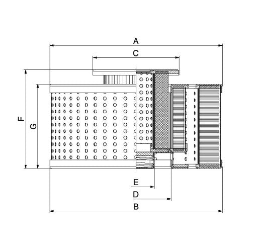 FO-0393 hydraulic filter element