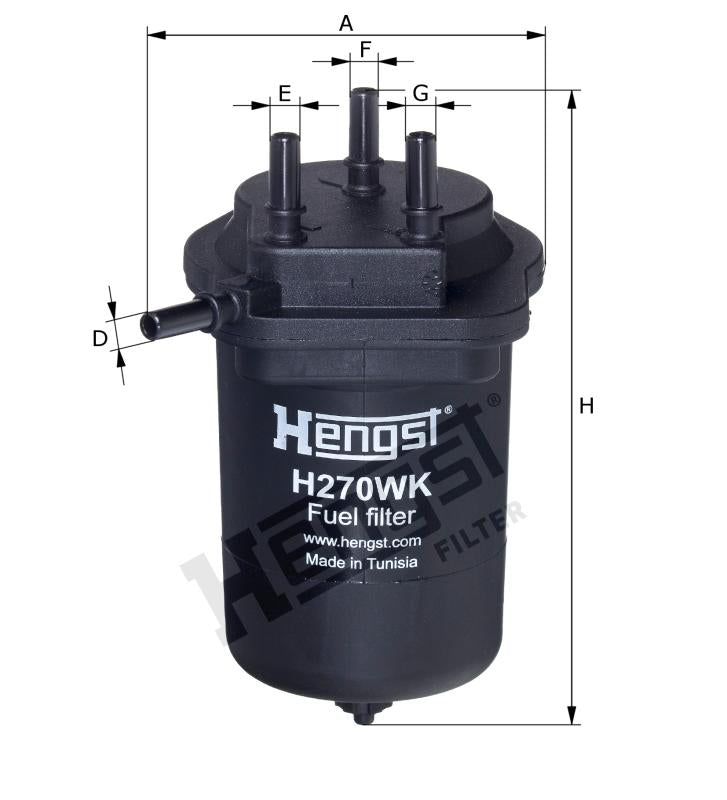 H270WK fuel filter in-line