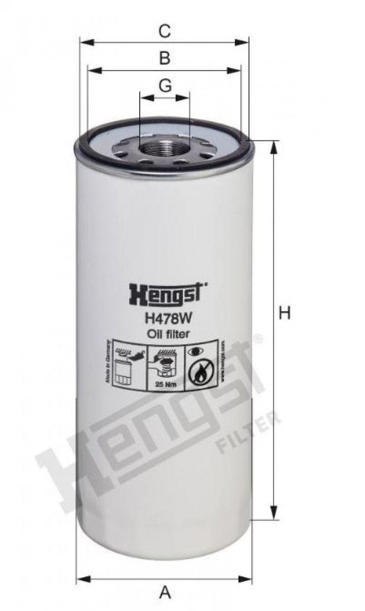 H478W oil filter spin-on