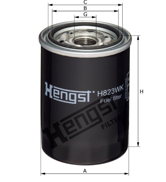 H823WK D712 fuel filter spin-on