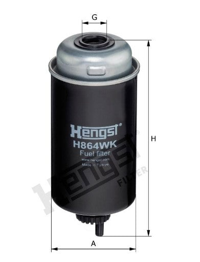 H864WK fuel filter spin-on