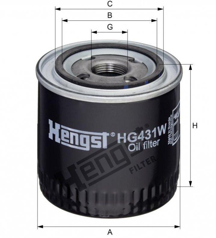 HG431W oil filter spin-on