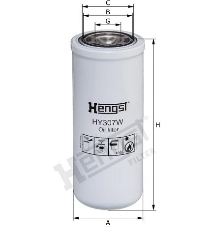 HY307W hydraulic filter spin-on