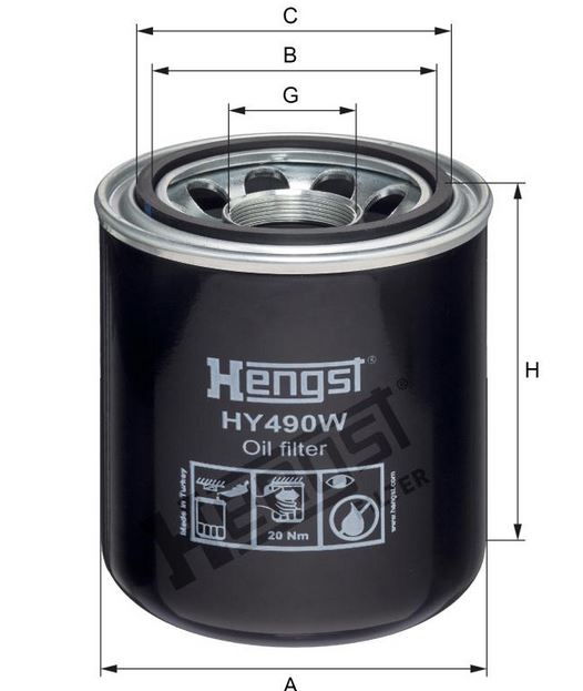 HY490W oil filter spin-on