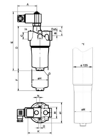 PI 2015-060 FKM hydraulic filter housing