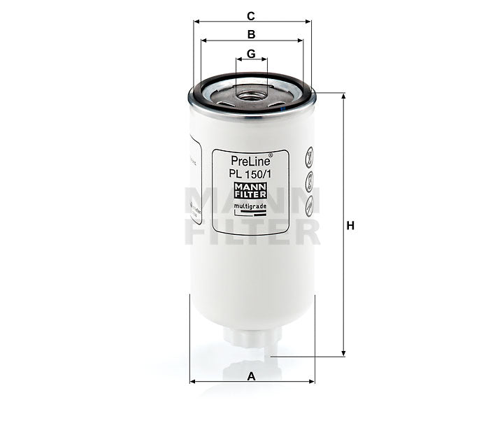 PL 150/1 fuel filter spin-on (prefilter)