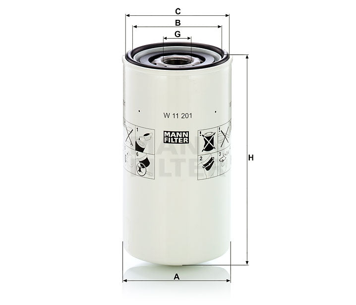 W 11 201 hydraulic filter spin-on