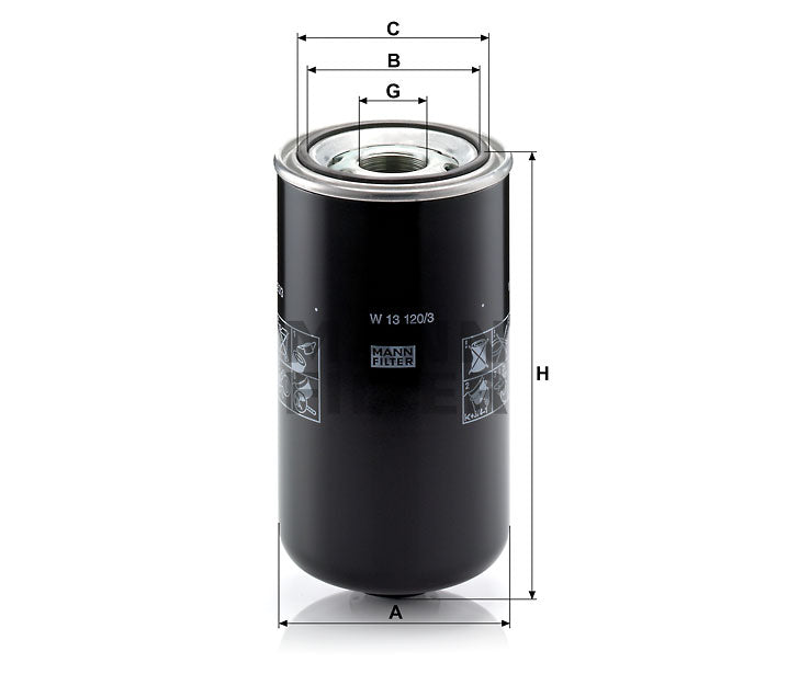 W 13 120/3 oil filter (spin-on)