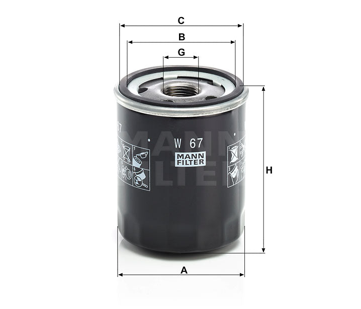W 67 oil filter (spin-on)
