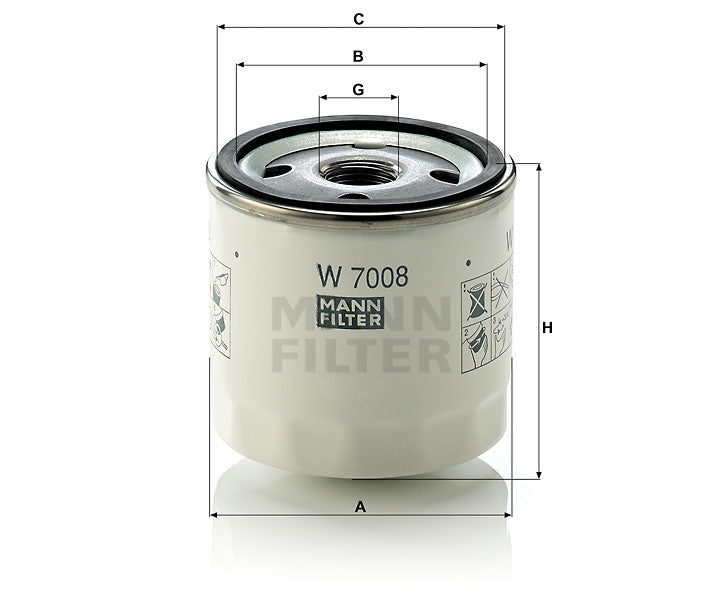 W 7008 oil filter (spin-on)