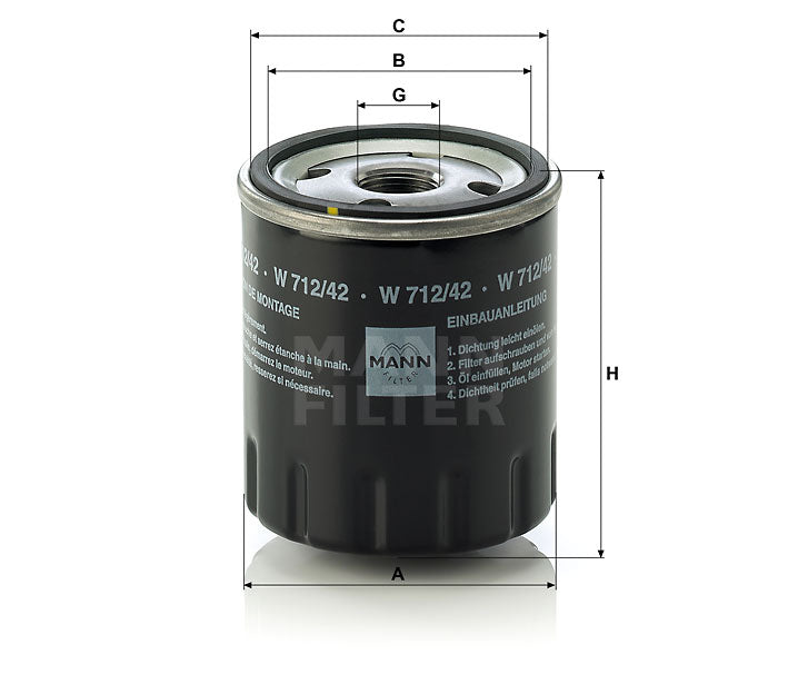 W 712/42 oil filter (spin-on)
