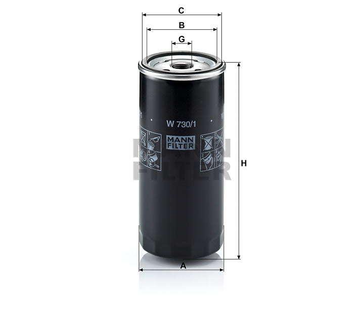 W 730/1 oil filter (spin-on)