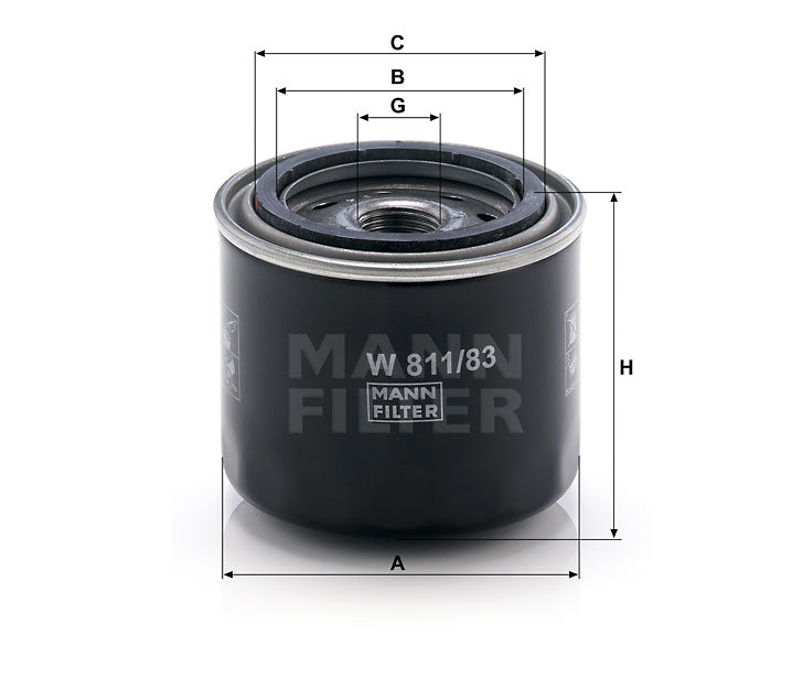 W 811/83 oil filter (spin-on)