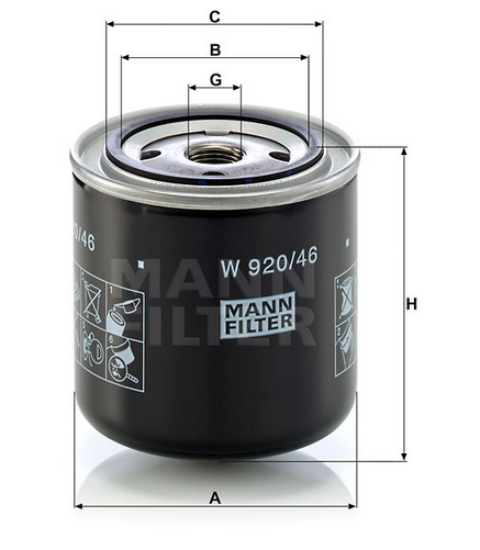 W 920/46 oil filter (spin-on)