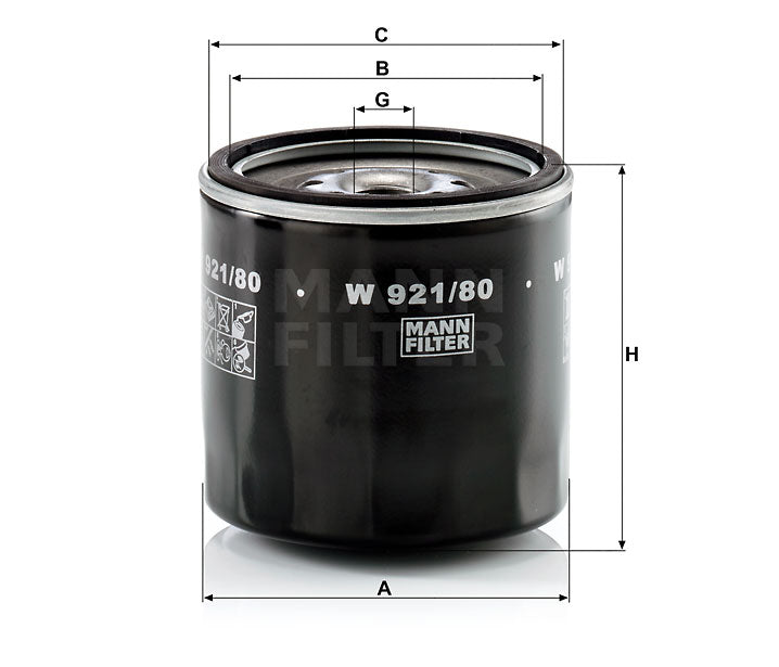 W 921/80 oil filter (spin-on)