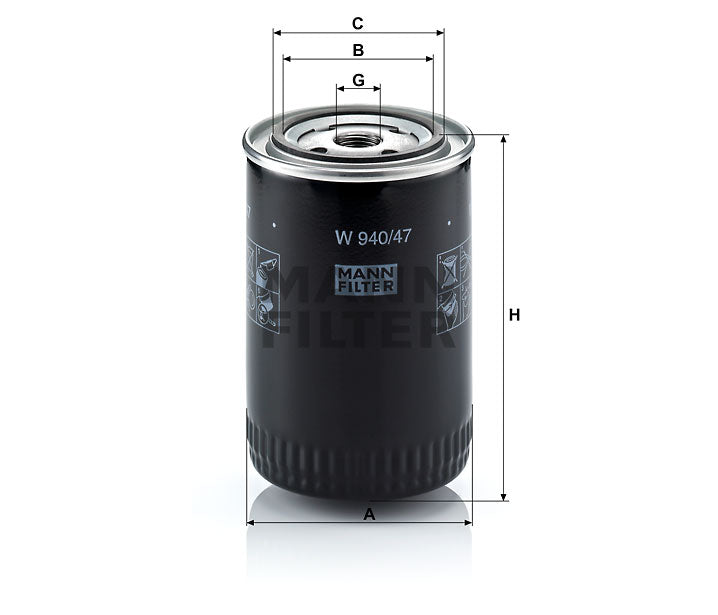 W 940/47 oil filter (spin-on)