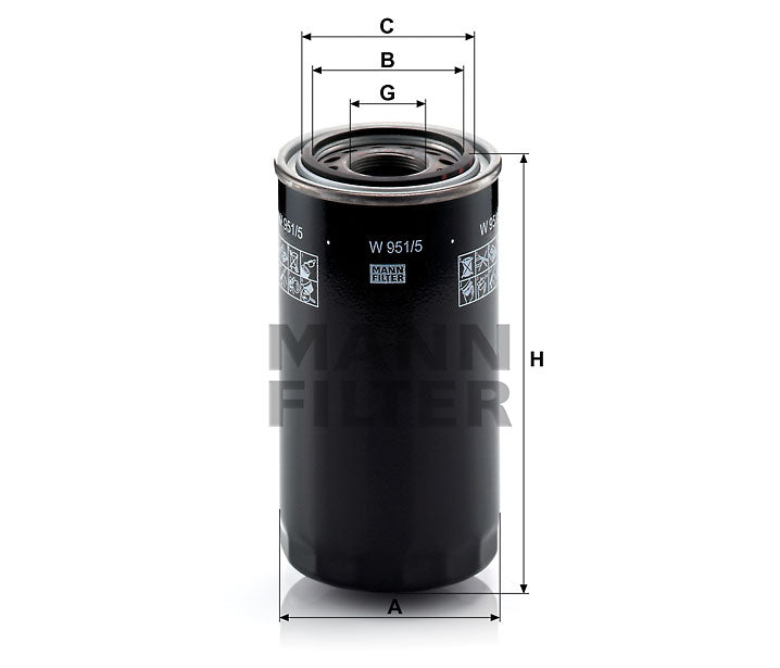 W 951/5 hydraulic filter spin-on