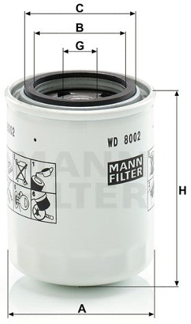 WD 8002 oil filter (spin-on)