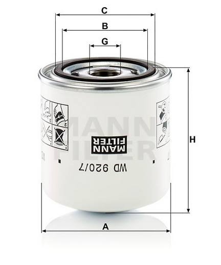 WD 920/7 oil filter (spin-on)