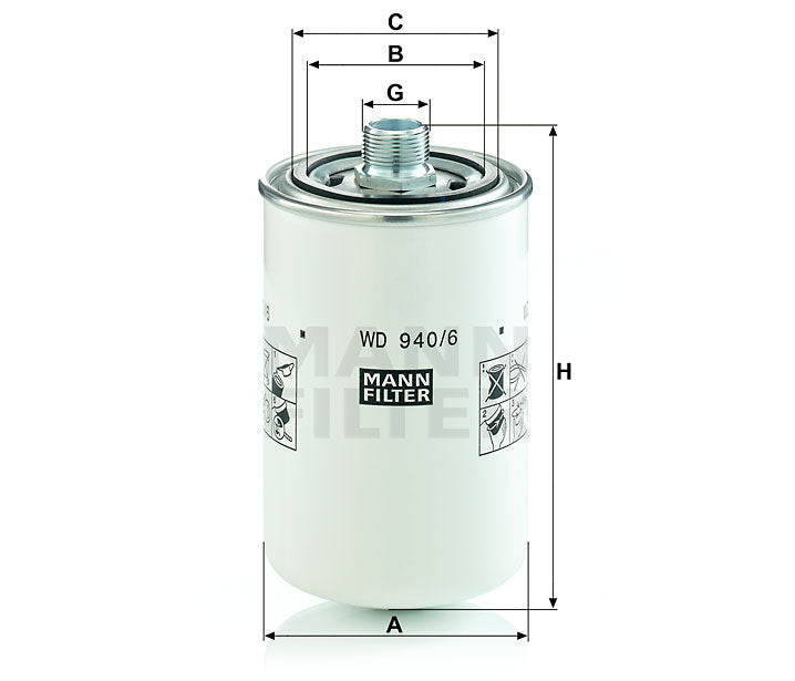 WD 940/6 oil filter spin-on