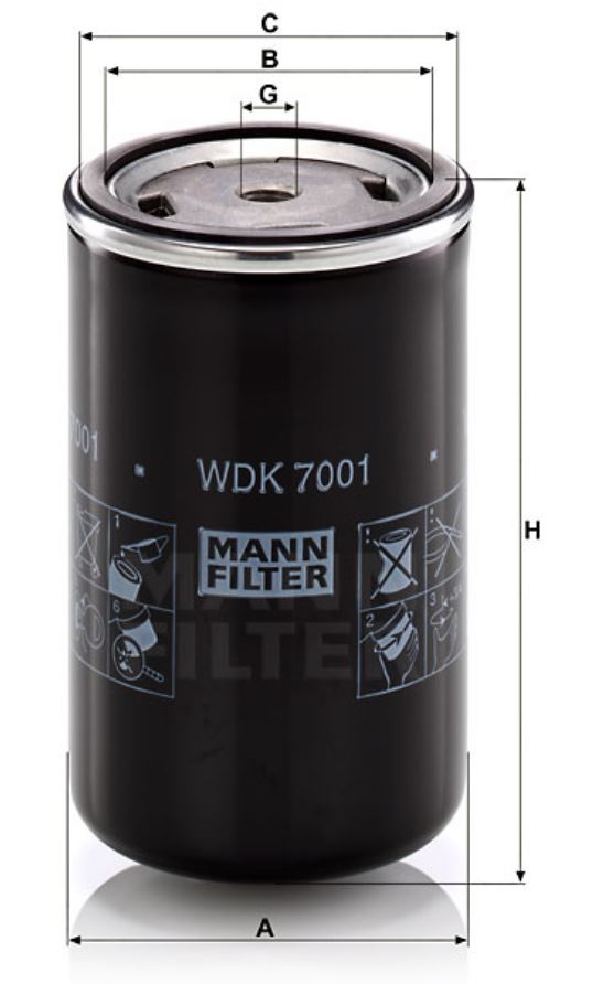 WDK 7001 fuel filter spin-on