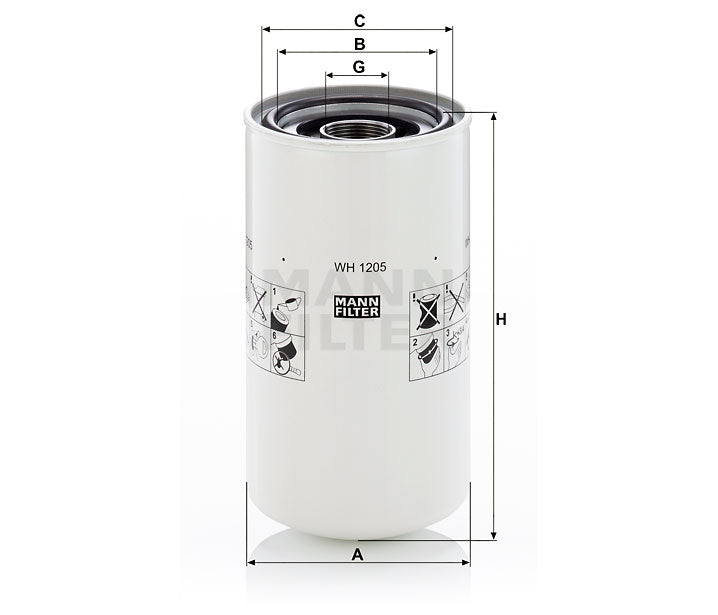 WH 1205 hydraulic filter spin-on