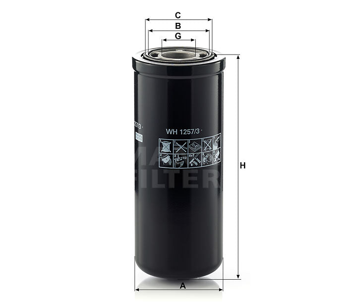 WH 1257/3 oil filter