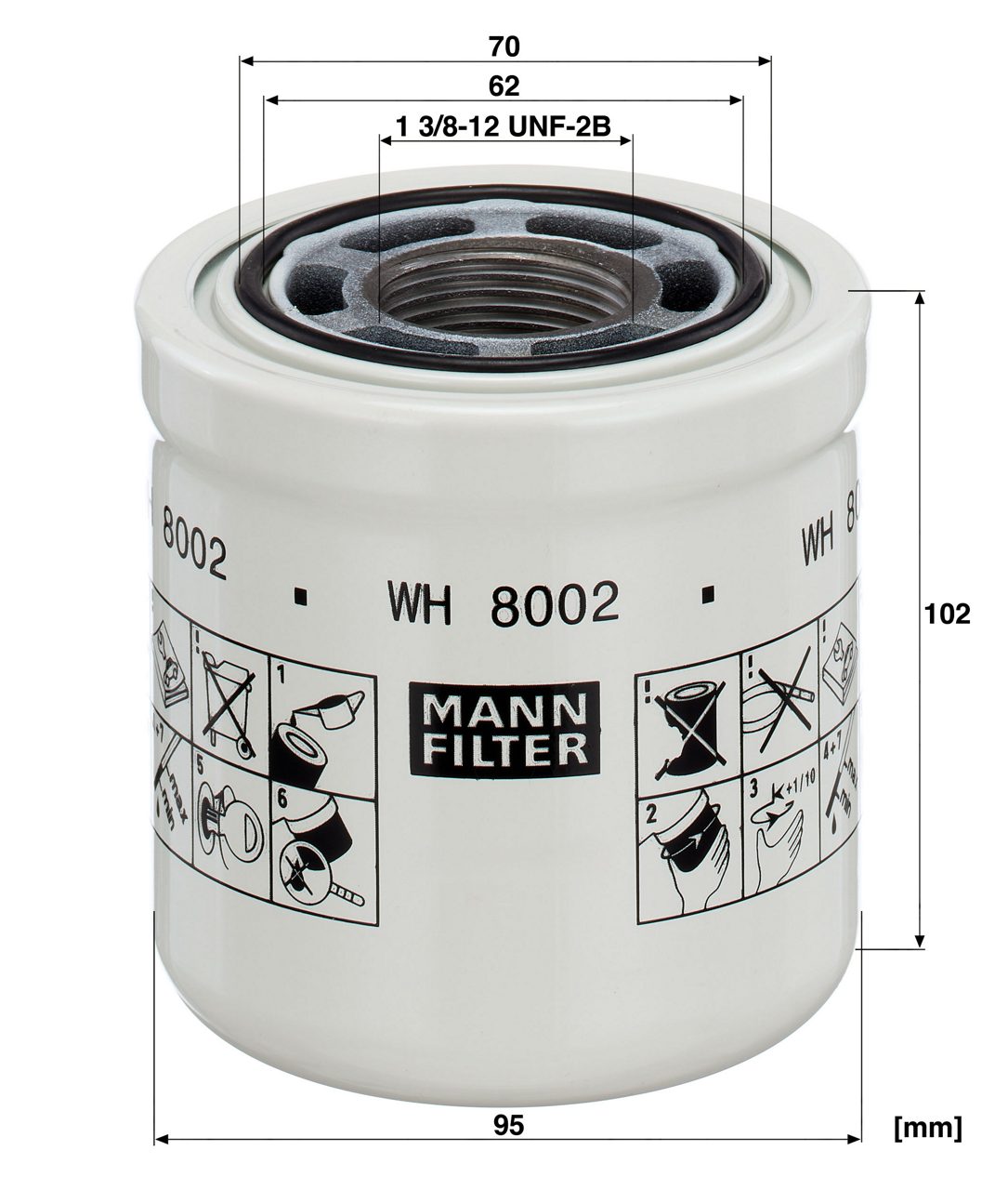 WH 8002 hydraulic filter element