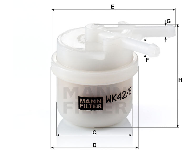 WK 42/5 fuel filter in-line