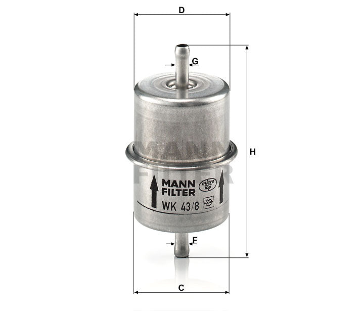 WK 43/8 -Auslaufartikel- fuel filter in-line