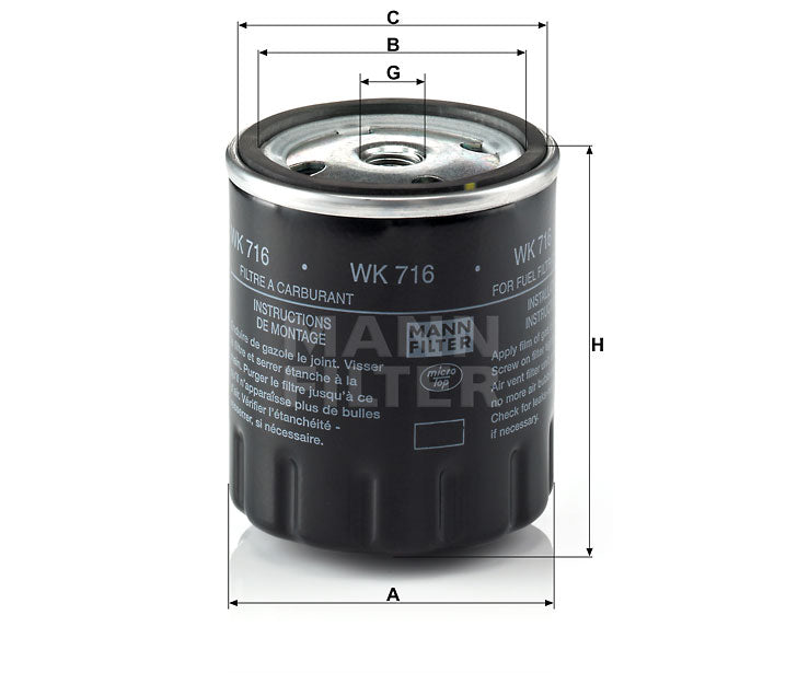 WK 716 fuel filter spin-on