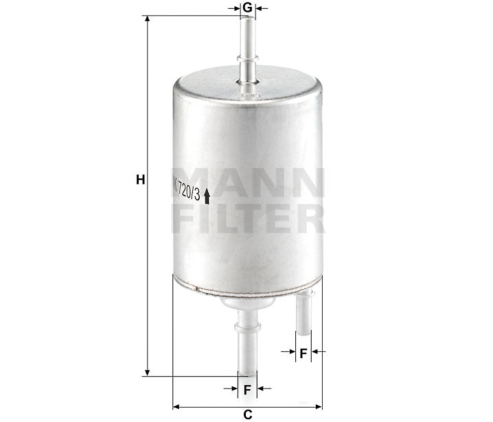 WK 720/3 fuel filter in-line