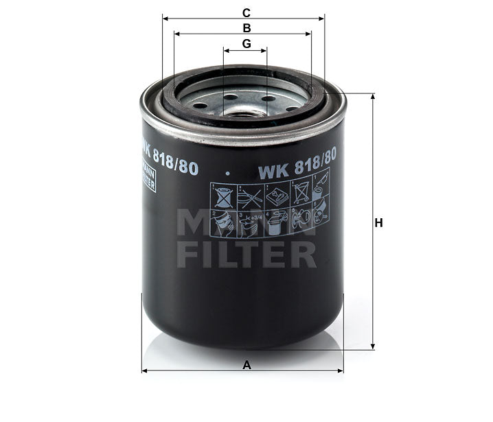 WK 818/80 fuel filter spin-on
