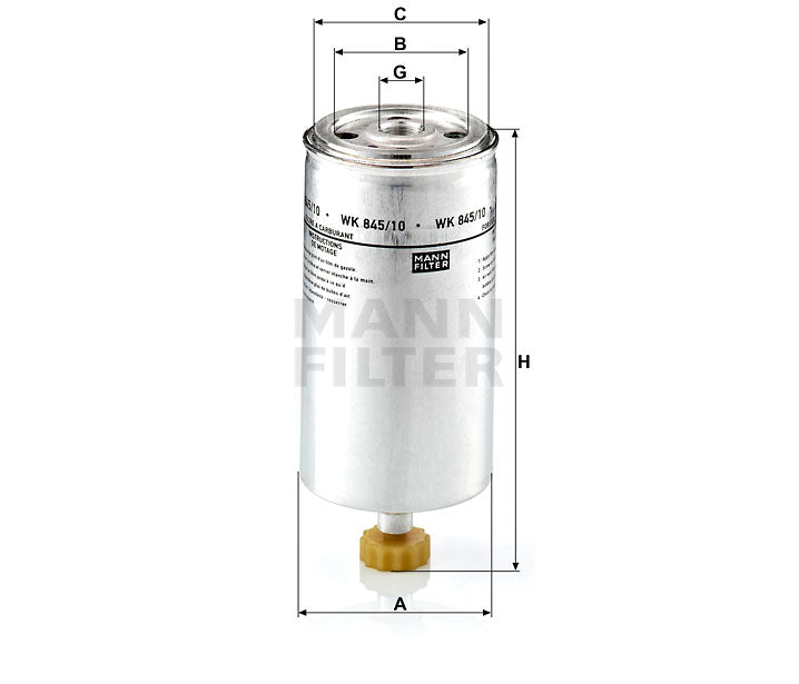 WK 845/10 fuel filter spin-on