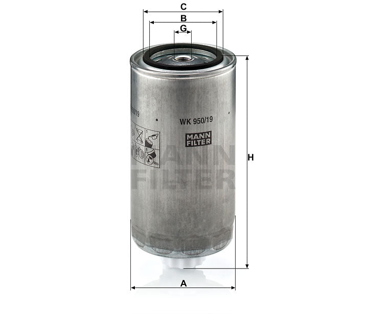 WK 950/19 fuel filter spin-on