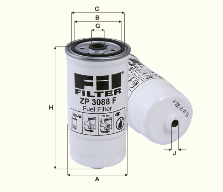 ZP3088F fuel filter spin-on