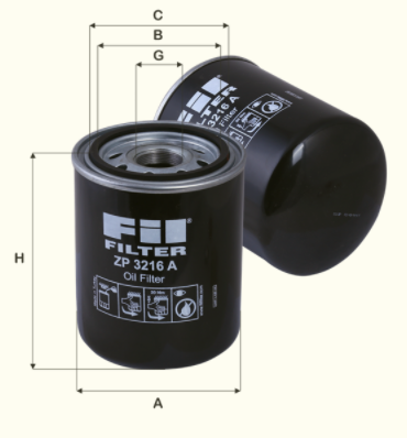 ZP3216A oil filter (spin-on)