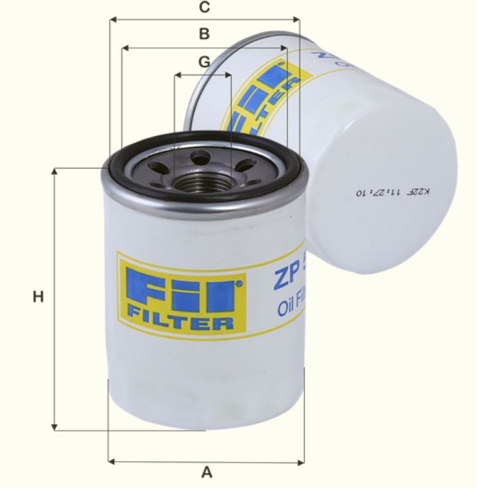 ZP55 oil filter spin-on