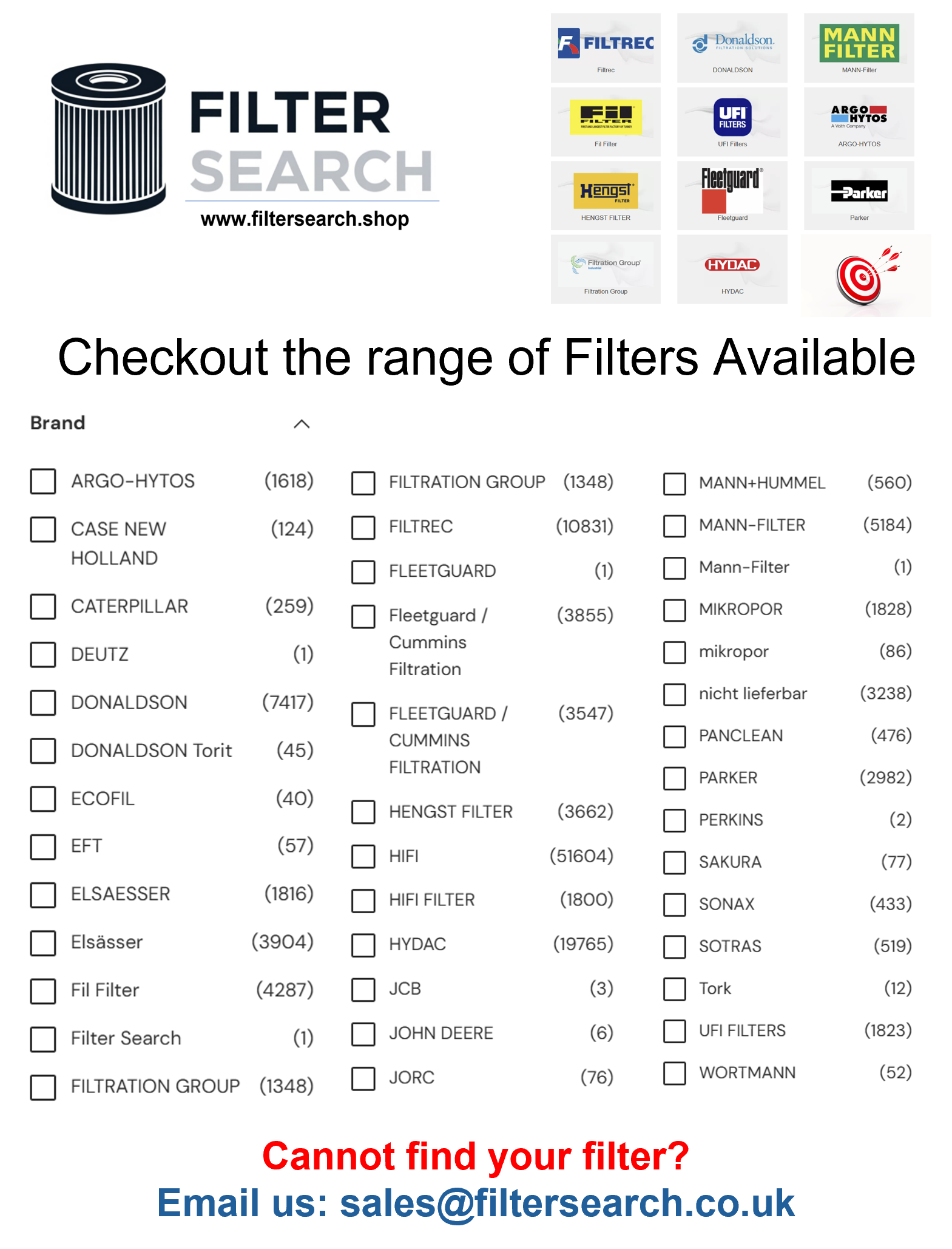 0,000's of Leading Brand Industrial Filters