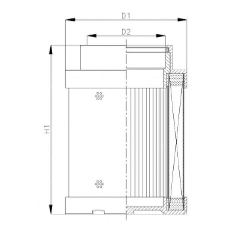 C216T10 hydraulic filter element (coreless)