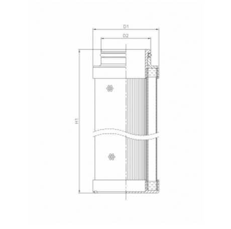 C612G25 hydraulic filter element (coreless)
