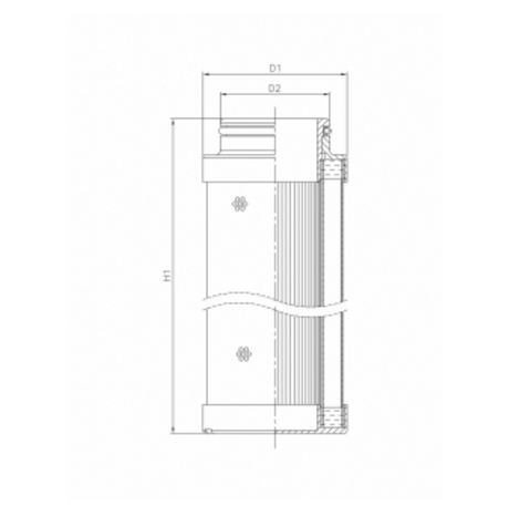 C612G25V hydraulic filter element (coreless)